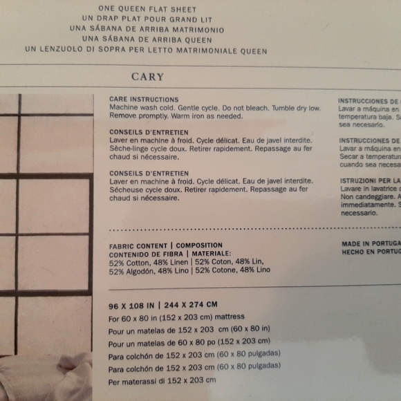 Ralph Lauren Queen Cary Oakview Flat Sheet Essex Blue MSRP $145 - Picture 6 of 10